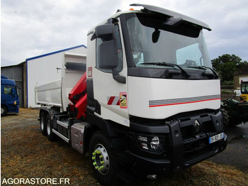 شاحنة Porteur bibenne grue Renault C380 - 2015 - 320 000km - TRES BON ETAT: صورة 2