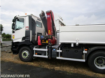 شاحنة Porteur bibenne grue Renault C380 - 2015 - 320 000km - TRES BON ETAT: صورة 5