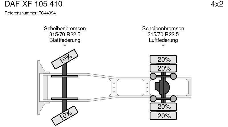 وحدة جر DAF XF 105 410: صورة 15