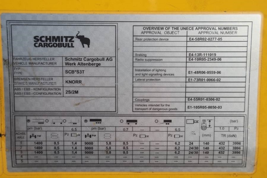 Schmitz Cargobull SCB3ST Vol CoC Documents, TuV Loading Ce  Schmitz Cargobull SCB3ST Vol CoC Documents, TuV Loading Ce: صورة 7