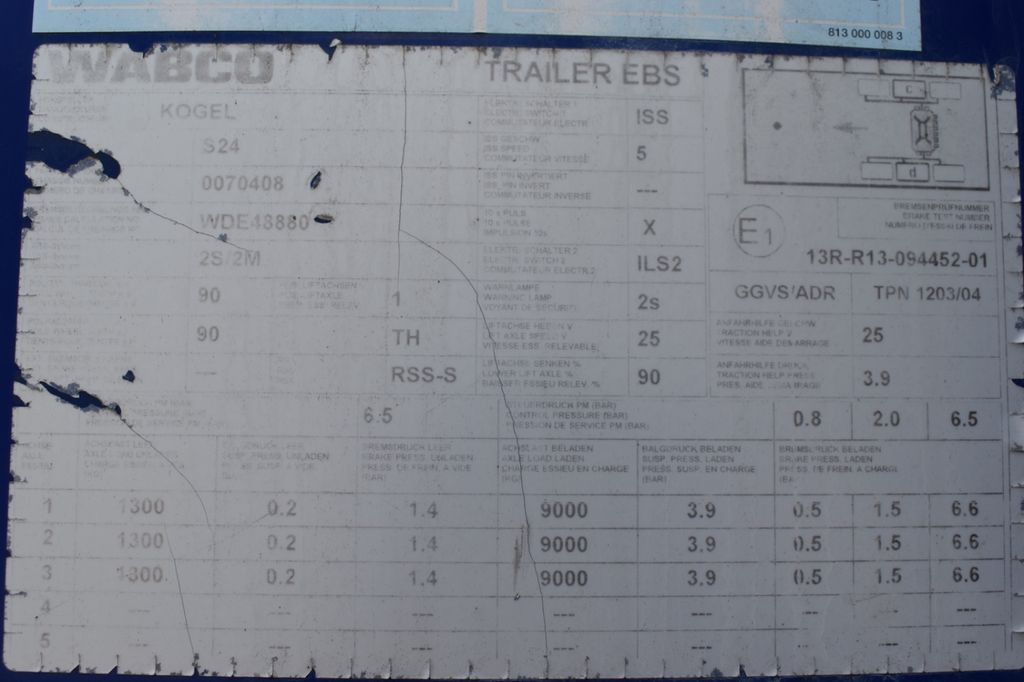 نصف مقطورة مسطحة Kögel SN 24 LL/Plattform,SAF,Liftachse,Wabco,Jost,ADR: صورة 6