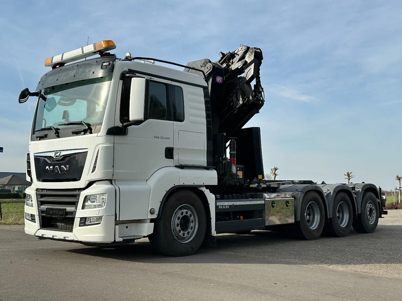 شاحنة ذات خطاف, شاحنة كرين MAN TGS 35.500 8x4!!TRIPLE!!HMF 32TM/FLYJIB/HOOKLIFT!!EURO6!! ROOF/DACH/CONSTRUCTION!!203tkm!! TOP!!: صورة 8