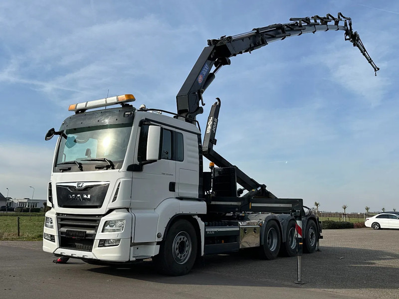 شاحنة ذات خطاف, شاحنة كرين MAN TGS 35.500 8x4!!TRIPLE!!HMF 32TM/FLYJIB/HOOKLIFT!!EURO6!! ROOF/DACH/CONSTRUCTION!!203tkm!! TOP!!: صورة 7