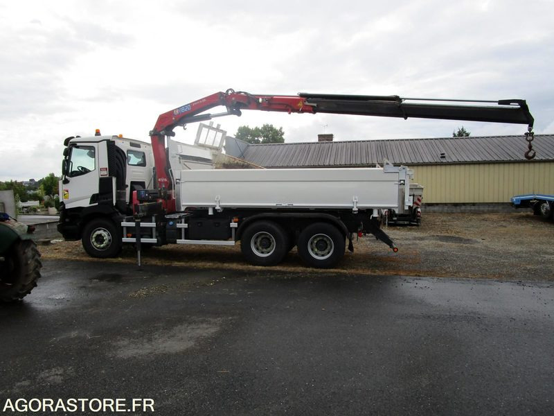 شاحنة Porteur bibenne grue Renault C380 - 2015 - 320 000km - TRES BON ETAT: صورة 7