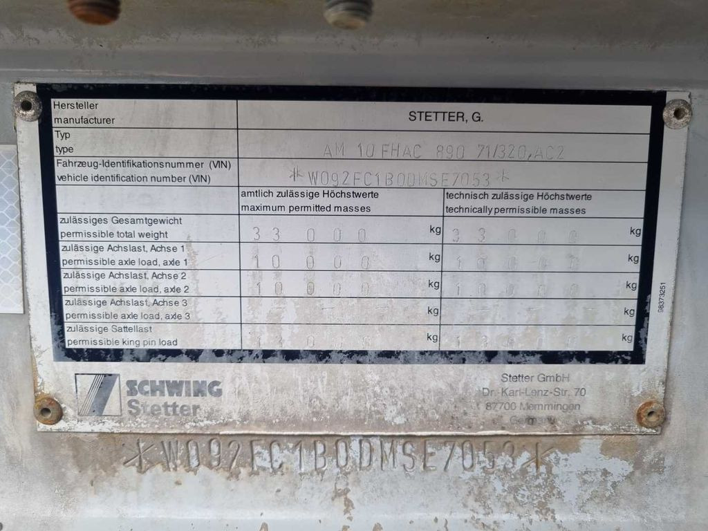 نصف مقطورة خلاطة خرسانة Schwing/Stetter AM 10 Betonmischer 10m³ BPW Lift: صورة 15