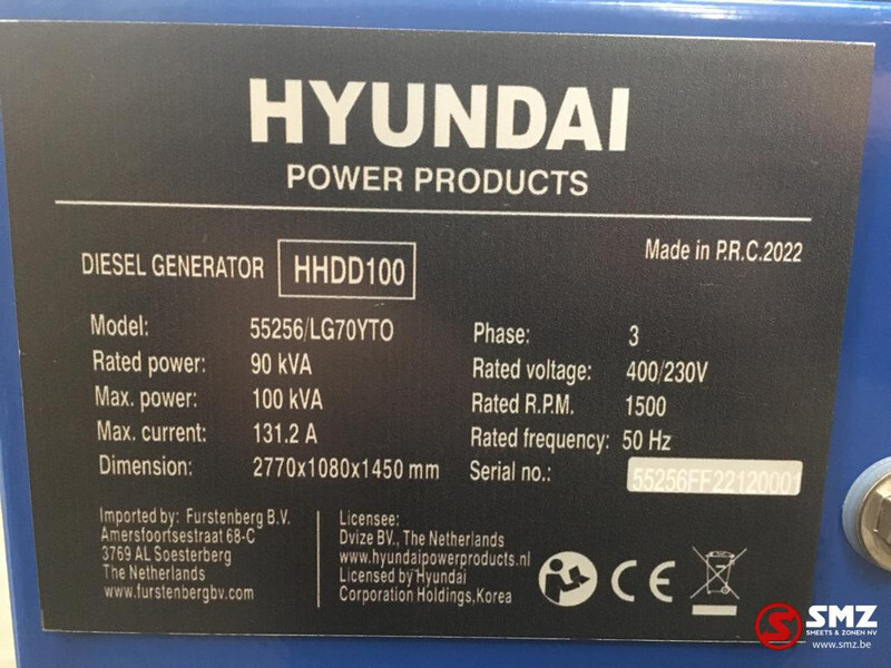 جديدة مجموعة المولدات Hyundai Stroomgroep Hyundai 100KVA HHDD100: صورة 8