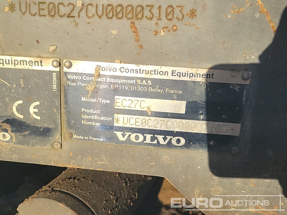 حفارة مُصَّغرة Volvo EC27C: صورة 48